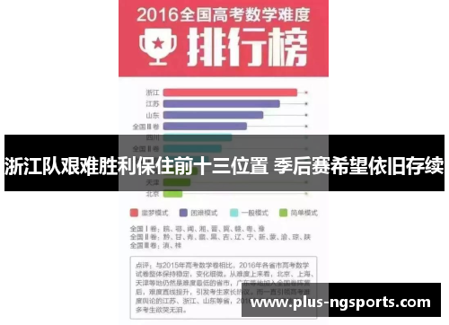 浙江队艰难胜利保住前十三位置 季后赛希望依旧存续